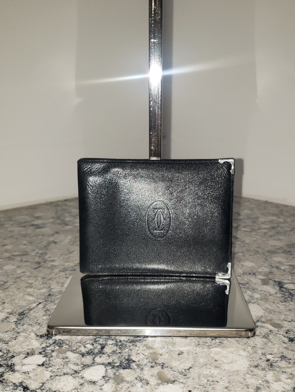 Cartier Must Black Calfskin Bifold Leather Wallet